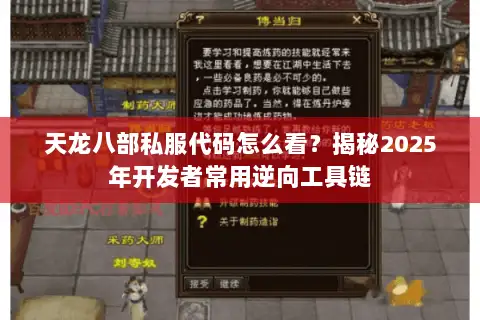 天龙八部私服代码怎么看？揭秘2025年开发者常用逆向工具链
