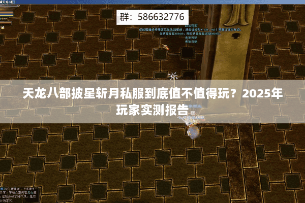 天龙八部披星斩月私服到底值不值得玩？2025年玩家实测报告