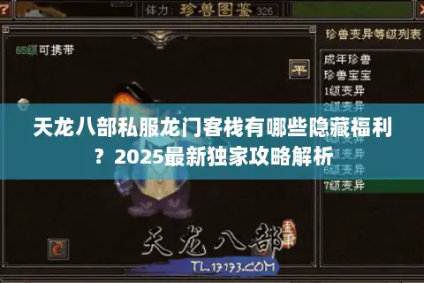 天龙八部私服龙门客栈有哪些隐藏福利？2025最新独家攻略解析