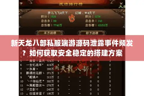 新天龙八部私服端游源码泄露事件频发?如何获取安全稳定的搭建方案 新天龙八部私服端游源码泄露事件频发?如何获取安全稳定的搭建方案