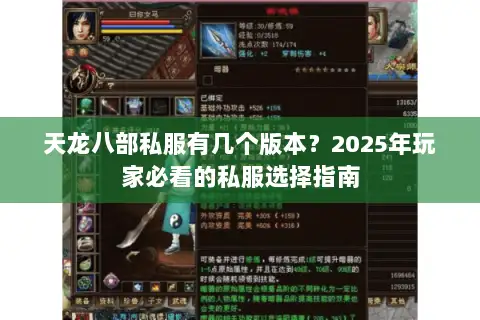 天龙八部私服有几个版本？2025年玩家必看的私服选择指南
