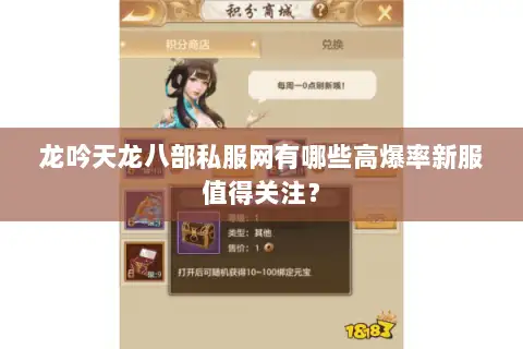 龙吟天龙八部私服网有哪些高爆率新服值得关注？