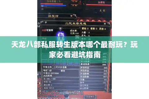 天龙八部私服转生版本哪个最耐玩?玩家必看避坑指南 天龙八部私服转生版本哪个最耐玩?玩家必看避坑指南