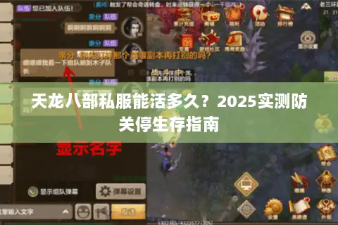 天龙八部私服能活多久？2025实测防关停生存指南