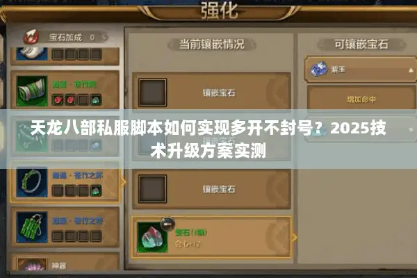 天龙八部私服脚本如何实现多开不封号？2025技术升级方案实测