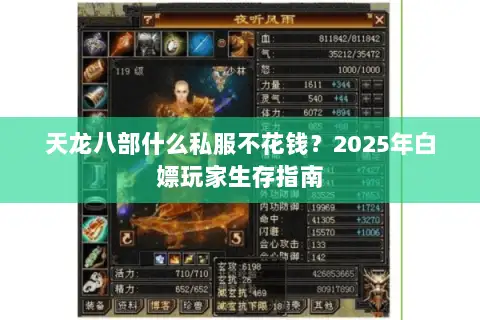 天龙八部什么私服不花钱？2025年白嫖玩家生存指南