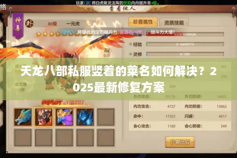 天龙八部私服竖着的菜名如何解决？2025最新修复方案