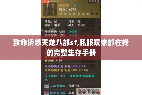 致命诱惑天龙八部sf,私服玩家都在找的完整生存手册