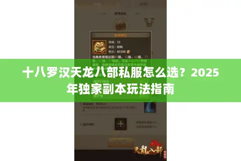 十八罗汉天龙八部私服怎么选？2025年独家副本玩法指南