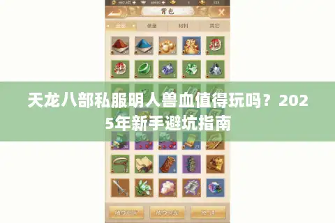 天龙八部私服明人兽血值得玩吗？2025年新手避坑指南