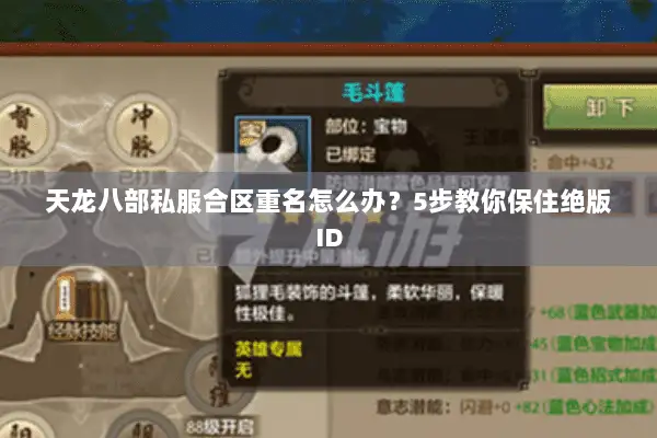 天龙八部私服合区重名怎么办？5步教你保住绝版ID
