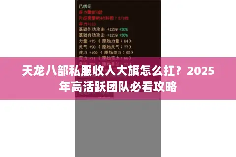 天龙八部私服收人大旗怎么扛？2025年高活跃团队必看攻略