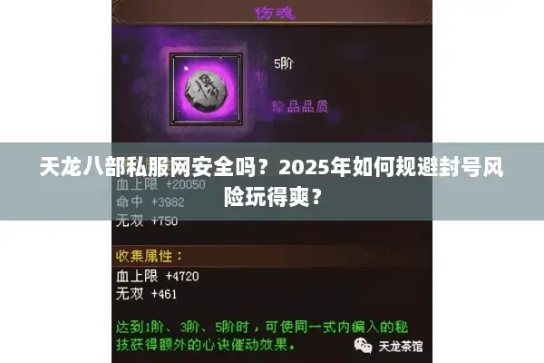 天龙八部私服网安全吗？2025年如何规避封号风险玩得爽？