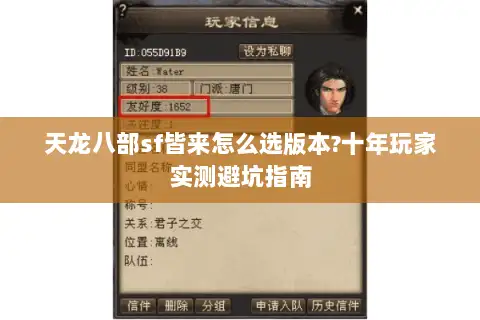 天龙八部sf皆来怎么选版本?十年玩家实测避坑指南