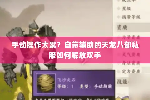 手动操作太累？自带辅助的天龙八部私服如何解放双手
