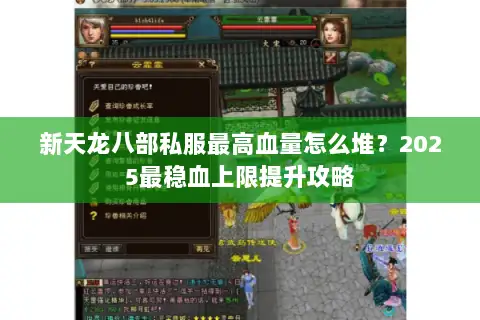 新天龙八部私服最高血量怎么堆?2025最稳血上限提升攻略 新天龙八部私服最高血量怎么堆?2025最稳血上限提升攻略