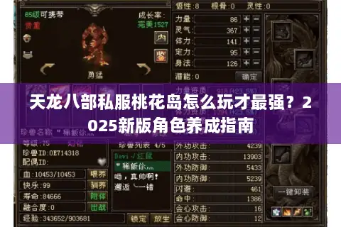 天龙八部私服桃花岛怎么玩才最强？2025新版角色养成指南