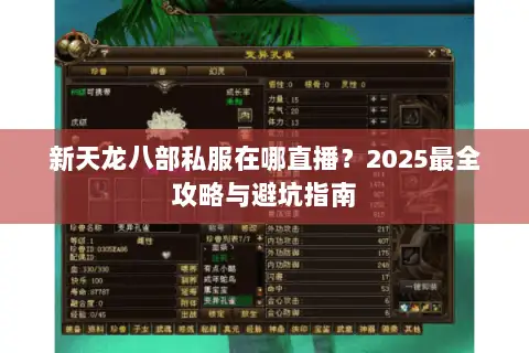 新天龙八部私服在哪直播？2025最全攻略与避坑指南