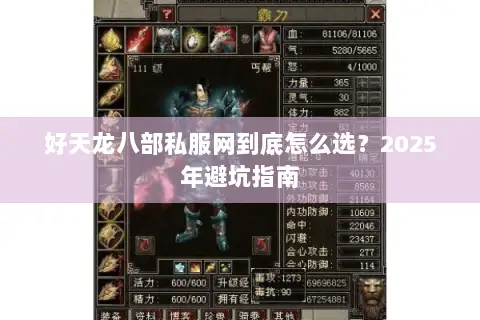 好天龙八部私服网到底怎么选？2025年避坑指南