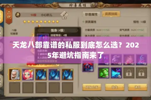 天龙八部靠谱的私服到底怎么选？2025年避坑指南来了