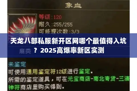 天龙八部私服新开区网哪个最值得入坑?2025高爆率新区实测 天龙八部私服新开区网哪个最值得入坑?2025高爆率新区实测