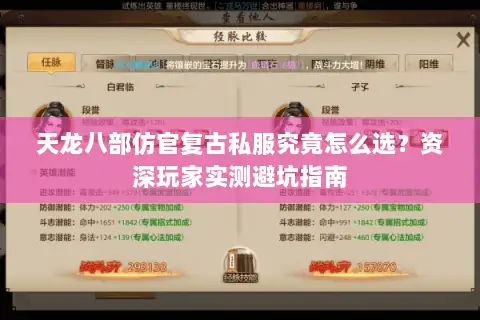 天龙八部仿官复古私服究竟怎么选？资深玩家实测避坑指南