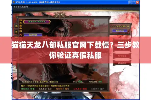 猫猫天龙八部私服官网下载慢？三步教你验证真假私服