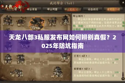 天龙八部3私服发布网如何辨别真假？2025年防坑指南