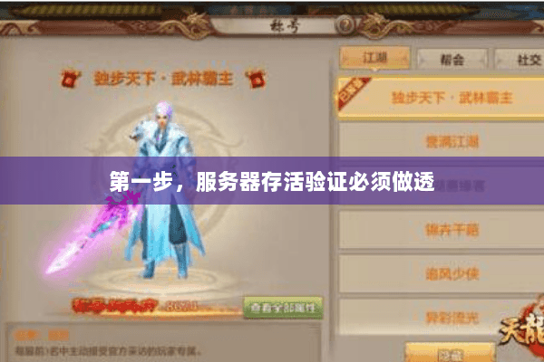 第一步，服务器存活验证必须做透