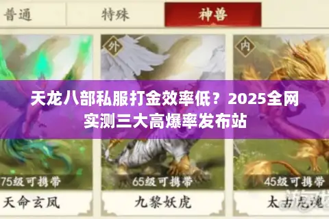 天龙八部私服打金效率低？2025全网实测三大高爆率发布站