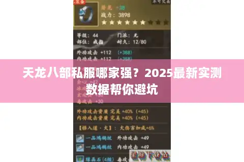 天龙八部私服哪家强？2025最新实测数据帮你避坑