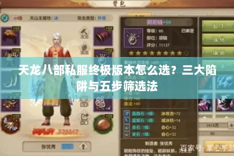 天龙八部私服终极版本怎么选？三大陷阱与五步筛选法