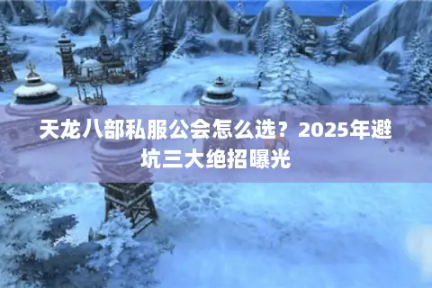 天龙八部私服公会怎么选？2025年避坑三大绝招曝光