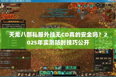 天龙八部私服外挂无CD真的安全吗?2025年实测防封技巧公开 天龙八部私服外挂无CD真的安全吗?2025年实测防封技巧公开