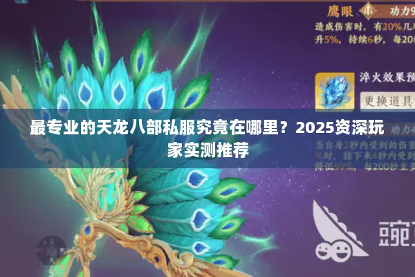 最专业的天龙八部私服究竟在哪里?2025资深玩家实测推荐 最专业的天龙八部私服究竟在哪里?2025资深玩家实测推荐