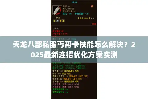 天龙八部私服丐帮卡技能怎么解决？2025最新连招优化方案实测