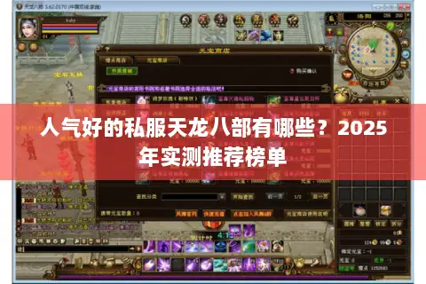 人气好的私服天龙八部有哪些？2025年实测推荐榜单