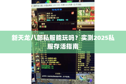 新天龙八部私服能玩吗？实测2025私服存活指南