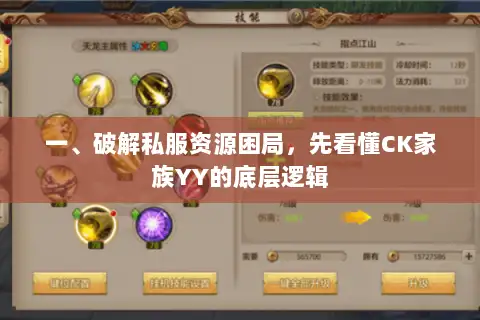 一、破解私服资源困局，先看懂CK家族YY的底层逻辑
