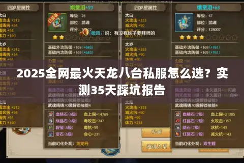 2025全网最火天龙八台私服怎么选?实测35天踩坑报告 2025全网最火天龙八台私服怎么选?实测35天踩坑报告