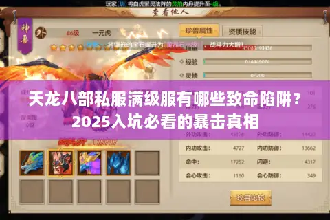 天龙八部私服满级服有哪些致命陷阱？2025入坑必看的暴击真相