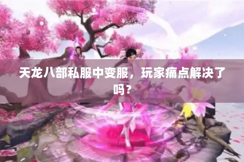 天龙八部私服中变服，玩家痛点解决了吗？