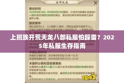 上班族开荒天龙八部私服怕踩雷？2025年私服生存指南