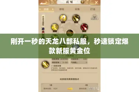 刚开一秒的天龙八部私服，秒速锁定爆款新服黄金位