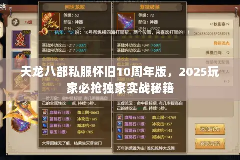 天龙八部私服怀旧10周年版,2025玩家必抢独家实战秘籍 天龙八部私服怀旧10周年版,2025玩家必抢独家实战秘籍