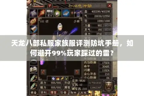 天龙八部私服家族服评测防坑手册，如何避开99%玩家踩过的雷？