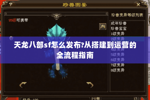 天龙八部sf怎么发布?从搭建到运营的全流程指南