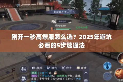 刚开一秒高爆服怎么选？2025年避坑必看的5步速通法