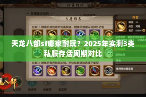 天龙八部sf哪家耐玩？2025年实测3类私服存活周期对比