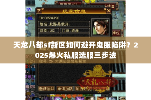 天龙八部sf新区如何避开鬼服陷阱？2025爆火私服选服三步法